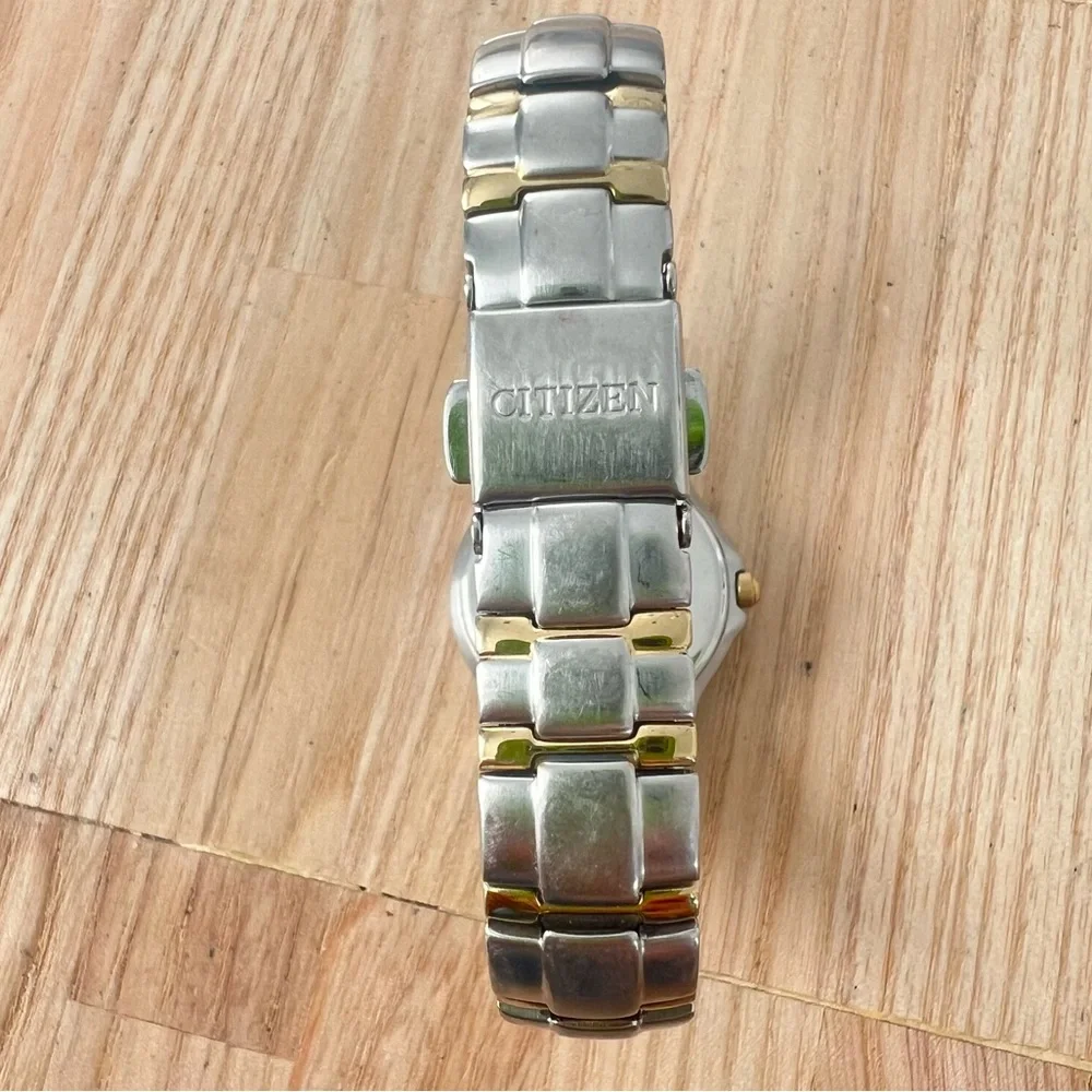 Citizen eco-drive ladies round two-tone bracelet solar dress watch